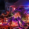 thumbnail image 2 of Halloween Spider Decorations Light Up Giant Spider(2 Pack) for Indoor Outdoor Halloween Decorations Yard Party House Décor, 2 of 5