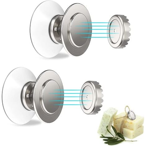 2 jaboneras magnéticas, jabonera magnética con ventosa, jabonera de acero inoxidable para montaje en pared sin taladrar, fácil de desmontar, adecuada para baño, cocina, bañera, lavabo