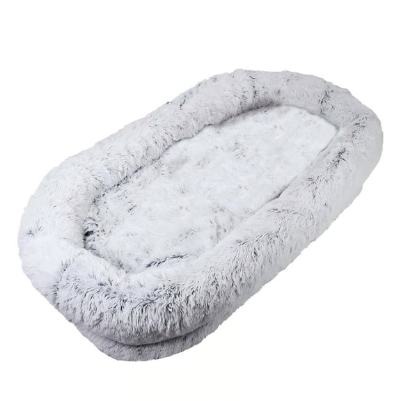 ZephyPaws 71"x45"x14" Extra Large Human Dog Bed, Giant Orthopedic Dog Bed with Removable Cover, Human Size Dog Bed for People and Pets, Gray