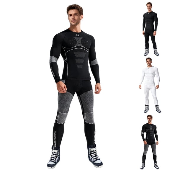 Fewfanhot Mens Sweatsuit Thermal Underwear Long Johns Set Mens Winter Gift Hunting Gear Sport Base Layer Bottom Top