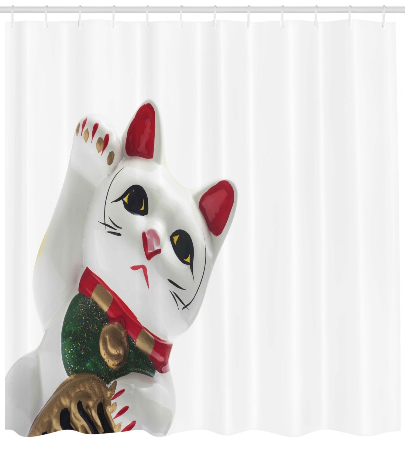 lucky cat shower curtain