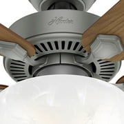 Hunter - Swanson Indoor Ceiling Fan With Light, 44-inch, Matte Silver, Casual-style, 3-speed WhisperWind Motor, 50904, for living rooms, bedrooms, home offices, kitchens