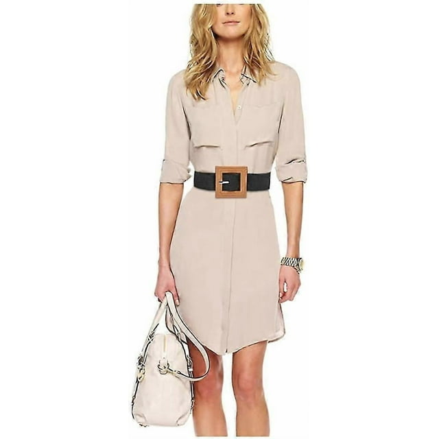 Women Skinny Dress Belt, Fashion Straw Woven Elastic Stretch Waist Band Wood Buckle Belt, Fashion Straw Woven Elastic Belt Skinny Dress Belts For Wome