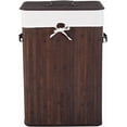 thumbnail image 5 of GOFLAME Bamboo Laundry Hamper Portable, Dirty Clothes Storage Basket with Lid and Removable Liner, Large Storage Clothes Bin with Handles, Suitable for Bedroom, Bathroom (Brown), 5 of 18