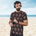 thumbnail image 4 of Wukai Skull and Red Roses Print Men's Short-Sleeved Mesh T-Shirt,Quick-Dry Short Sleeve Workout T-Shirt-6X-Large, 4 of 8