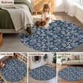 thumbnail image 5 of Round Rug 3.3Ft Washable Non-Slip, Dandelion Circle Area Rugs for Living Room Bedroom, Navy Blue Flowers Modern Minimalist Spring Indoor Floor Mats Carpet Runner for Home Decor Aesthetic, 5 of 8