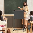 thumbnail image 2 of Gymax 2 PCS Rolling Podium Stand 40.5''-49'' Height Adjustable Lectern Table Mobile Pulpit, 2 of 10
