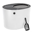 thumbnail image 2 of IRIS Top Entry Cat Litter Box with Litter Catching Grooved Lid, White/Black, 2 of 7