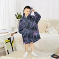 thumbnail image 6 of FORMRS Wearable Blanket Hoodie with Sleeves for Kids Cozy Flannel Sweatshirt, Purple Sky Pattern, 6 of 7