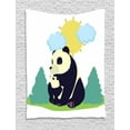 thumbnail image 1 of Panda Tapestry, Happy and Cartoon Style Mammal Cuddling with His Baby out in Nature, Wall Hanging for Bedroom Living Room Dorm Decor, 40W X 60L Inches, Multicolor, by Ambesonne, 1 of 2