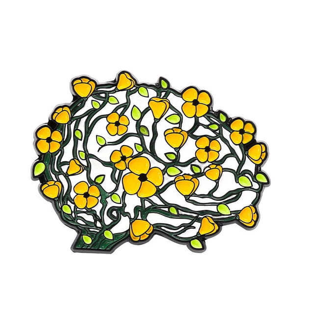 Broche de aleación con forma de cerebro rosa, diseño exquisito, serie de órganos en forma de corazón, insignia de pintura