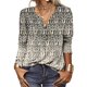 thumbnail image 1 of Blusa Estampada Vintage Escote en V Manga Larga Suelta Vhermosa Negro con Flores Blancas XXL, 1 of 5