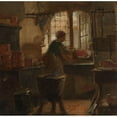 thumbnail image 3 of Matthijs Maris 15x15 Black Modern Framed Museum Art Print Titled - Kitchen (1859), 3 of 5