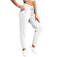thumbnail image 2 of Mifsaly Jogger Pants for Women Drawstring Elastic Waist Tapered Joggers Breathable Slim Fit Running Exercise Outdoor Athletic Bottoms with Pockets White,S, 2 of 9