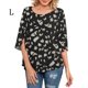 thumbnail image 2 of Qarigey Camisa de mujer Estampado de media manga Top Camisa de mujer Estampado de medio cuello Blusa informal Prendas para la parte del cuerpo flor blanca negra L Qarigey AP003117-38, 2 of 5