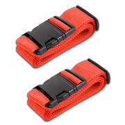 HeroFiber Red Luggage Belts Suitcase Straps Adjustable and Durable, Travel Case Accessories, 2 Pack