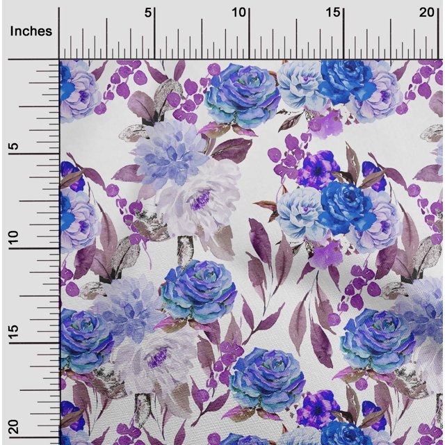 oneOone Georgette Viscose Purple Fabric Florals Sewing Craft Projects Fabric Prints By Yard 42 Inch Wide
