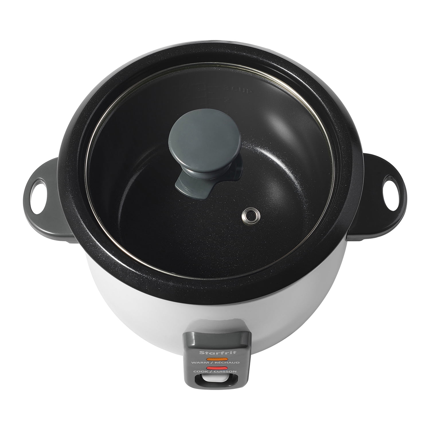 Starfrit 3-Cups Uncooked/6-Cups Cooked 300-Watt Electric Rice Cooker with Ceramic Coating, White, 024734-001-0000
