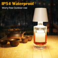 thumbnail image 3 of ERDS-Wireless Bottle Lamp, Portable Metal LED Wireless Bottle Lamp with 3 Color Light Dimming, Rechargeable Wine Bottle Light Head, Waterproof Touch Table Lamp for Room Bar Party Decor, White, 3 of 4