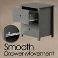 thumbnail image 3 of End Table with 2 Drawers Night Stand 24 Inches H Bedroom Livingroom Accent Gray, 3 of 5