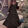 thumbnail image 4 of VgaVtl Fall Dresses for Women A-Line Black Long Sleeve Women Dresses Plus Long Floral Loose Casual Dresses, 4 of 9