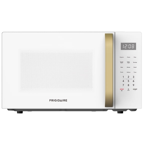 Frigidaire 1.1 Cu. ft. 900 Watt Countertop Microwave, White and Gold