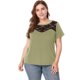 thumbnail image 1 of Top de mujer Agnes Orinda de encaje malhueca informal verde ejercito XXL, 1 of 6