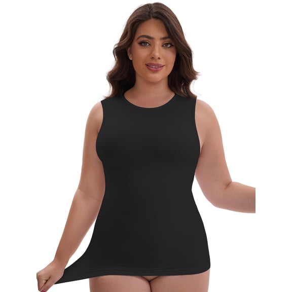 DARING DIVA Women's Soft Shapewear Tummy Control Tank Top Waist Control S Black