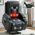 thumbnail image 6 of Power Lift Recliner Chair with Massage and Heat,Faux Leather Soft Chair with USB Charging&Cup Holders, Infinite Position Reclining,Heavy Duty 350 LBS Capacity, 6 of 10