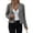 Grey, variant on Women's Blazer Outwear Double Breasted Knit Round Neck Office Jacket