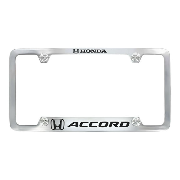 Honda Accord wordmark chrome plated metal license plate frame holder