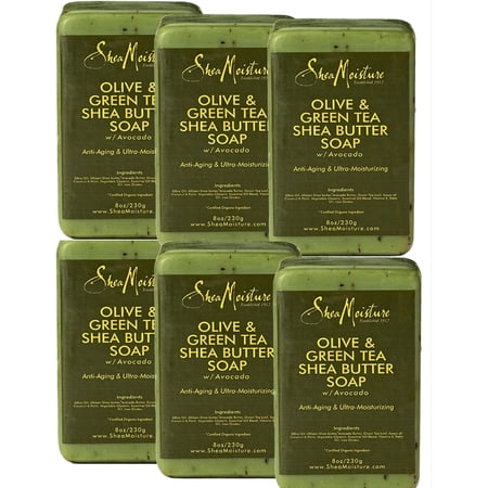 Shea Moisture Soap 8 Ounce Bar Olive & Green Tea Shea Butter (235Ml) (6 Pack)