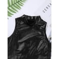 thumbnail image 5 of TiaoBug Girls Jazz Hip Hop Dancewear Shiny Metallic Crop Tops Pleated Skirt Set Black-A 8, 5 of 7
