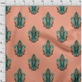 thumbnail image 3 of oneOone Cotton Poplin Peach Fabric Leaves & Paisley Block Sewing Material Print Fabric By The Yard 56 Inch Wide, 3 of 4