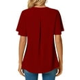 thumbnail image 5 of Fantaslook Womens Tops Dressy Blouses V Neck Short Sleeve Tunic Tops Casual Work Shirts, 5 of 8