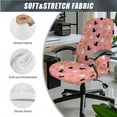 thumbnail image 3 of HELLHERO Cat Print Office Chair Covers Set, Stretchable Anti Scratch Desk Chair Cover, Skin Friendly Computer Chairs Slipcover for Pets, Pink, 3 of 6