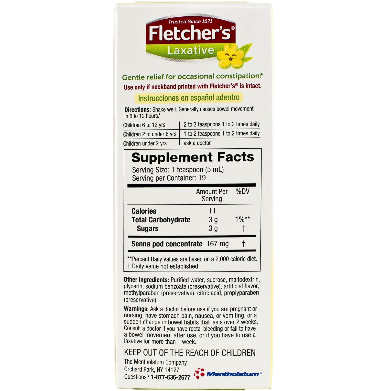 Fletcher's Laxative Gentle Relief Liquid Herbal Supplement, 3.25oz, 3 Pack
