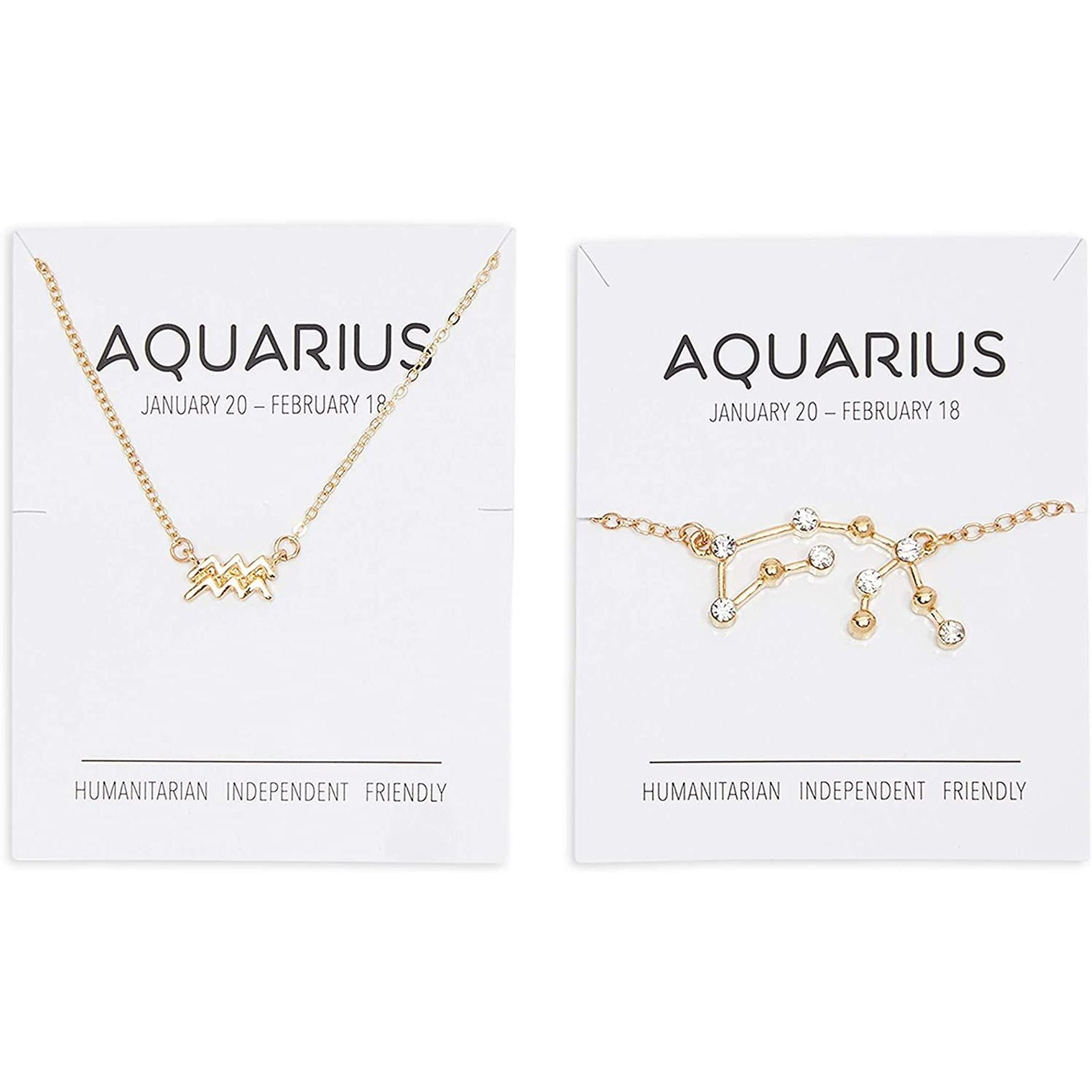 Earrings Aquarius Zodiac Constellation Sign Earrings Necklace Set Gold Aquarius Star Celestial Astrology Horoscope Jewelry gift box Personalized Gifts For Mom