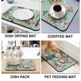 thumbnail image 4 of Washable Rubber Colorful Floral Dish Drying Mats for Kitchen Counter Home Large Coffee Bar Pad Accessories and Decor for Utensils Stemware 19.5''x12'', 4 of 7