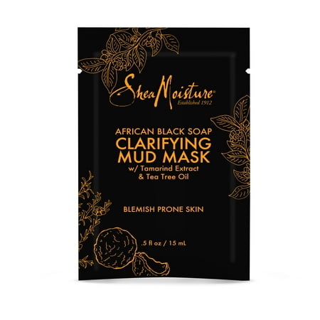 SheaMoisture African Black Soap Clarifying Mud Mask Packette Sulfate-Free, 0.5 oz