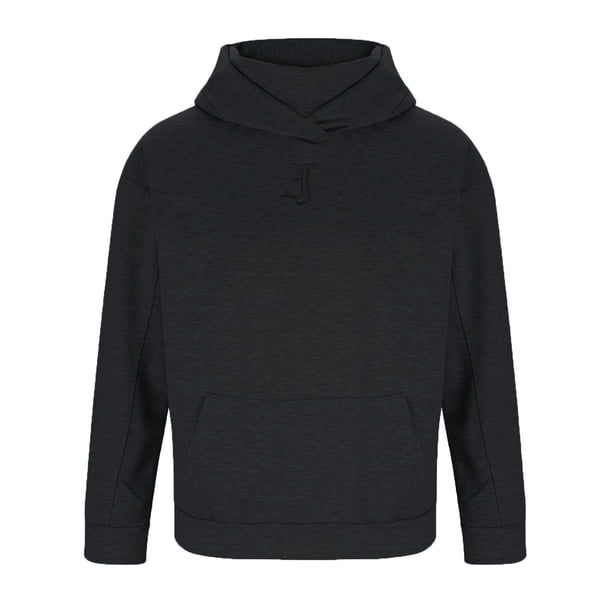 Sudadera con capucha para hombre, de color liso, de manga larga, con bolsillo y cuello alto, de poliéster.
