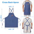thumbnail image 2 of Unique Bargains 2pcs Adjustable Chef Apron Cross Back Aprons for Kitchen Cooking Art Painting, Blue, 2 of 6