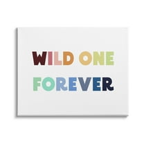 Stupell Industries Wild One Forever Phrase Rainbow Typography Kids' Adventure, 48 x 36, Design by Daphne Polselli