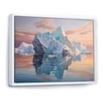 thumbnail image 2 of Designart "Blue Peach Iceberg Frozen Serenity" Landscapes Floater Framed Wall Decor, 2 of 7