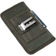 thumbnail image 6 of Luxmo Belt Holster for Samsung Galaxy A15 5G, Horizontal Nylon Fabric Phone Pouch Clip Protector Wallet Case with Strap Closure, Card Slots and Belt Loops (Fits with Rugged Cases) - Green, 6 of 9