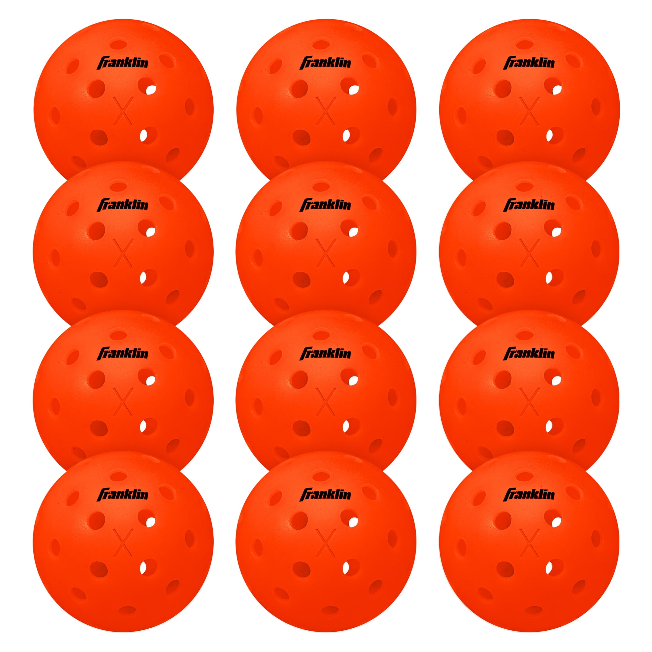 (3 pack) Franklin Sports X-40 Outdoor Pickleballs - Official Size - Ember - 12 Pack