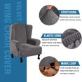 thumbnail image 3 of Dowbom Velvet Wingback Chair Cover 1-Piece Stretch Wing Chair Slipcover Washable, 3 of 7