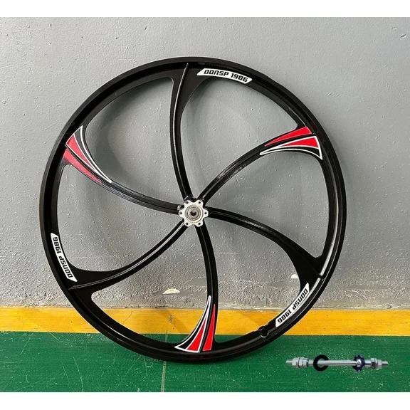 DONSP1986 26 inch Bike Rear Mag Wheel 120mm for Single Speed Freewheel, 26" Magnesium Rear Wheel Rim (Black) Disc Brake for Beach Cruisers MTB Road Bicycle