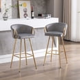 thumbnail image 7 of 30 Inch Gray Fabric Bar Stools with Chrome Accents - Functional Seating for Lounges, 7 of 7
