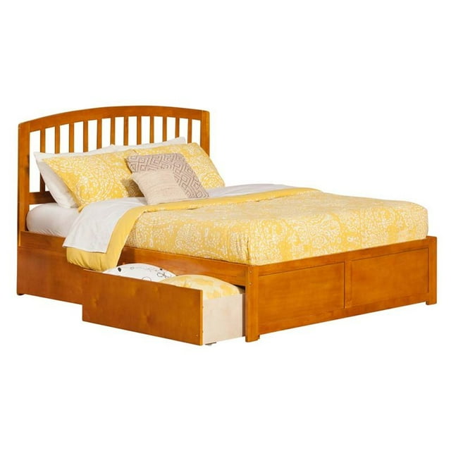 Leo & Lacey Queen Storage Platform Bed in Caramel